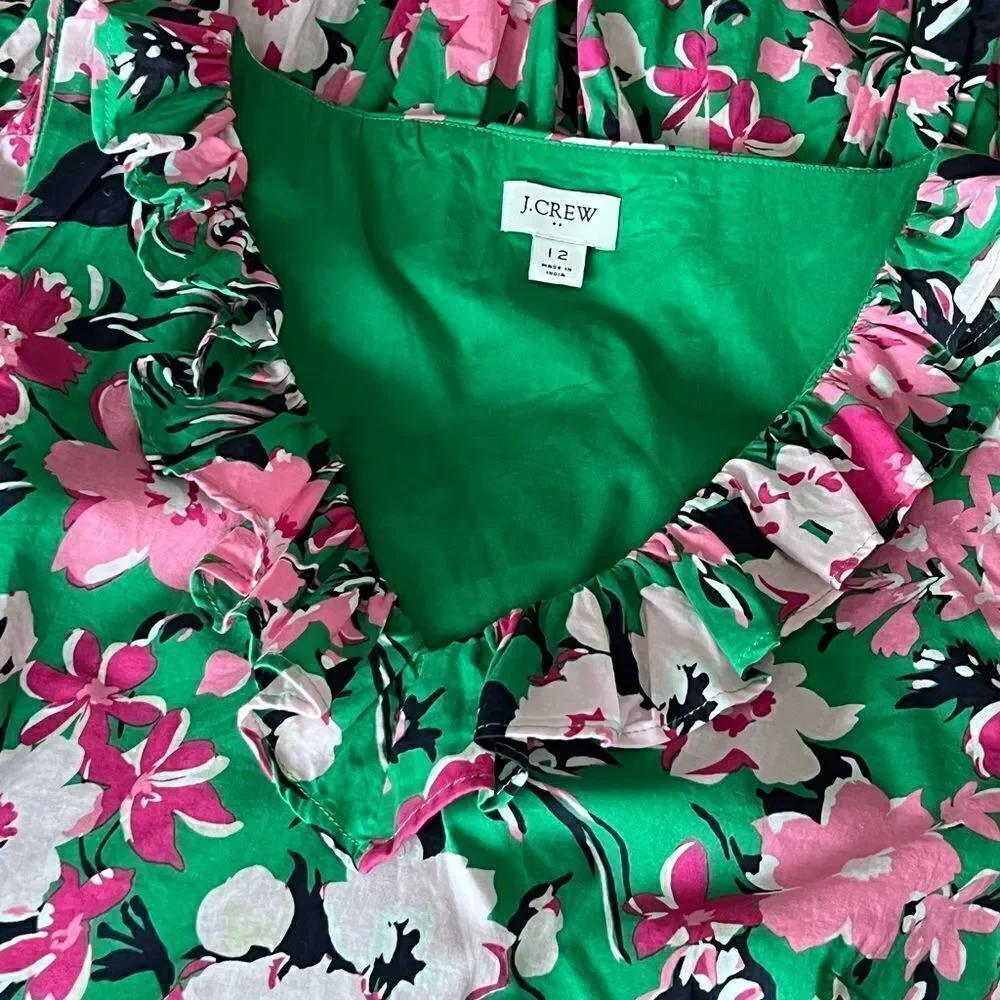 J.Crew ruffled floral midi dress